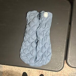 Blue Quilted Baby Swaddle